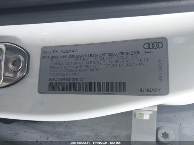 WAUA7GFF9G1038137 Audi A3 1.8t Premium