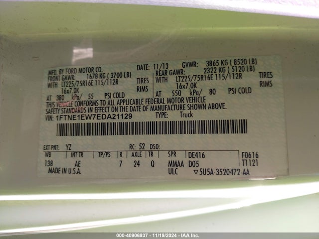 Ford E-150 Commercial 2014 1FTNE1EW7EDA21129 Image 9