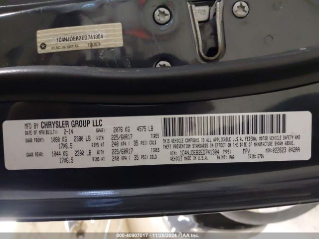 1C4NJDEB2ED741304 Jeep Compass Latitude