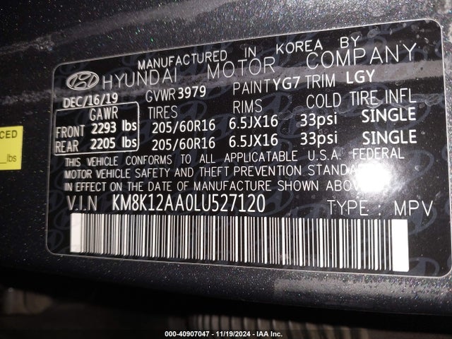 Hyundai Kona Se 2020 KM8K12AA0LU527120 Image 9