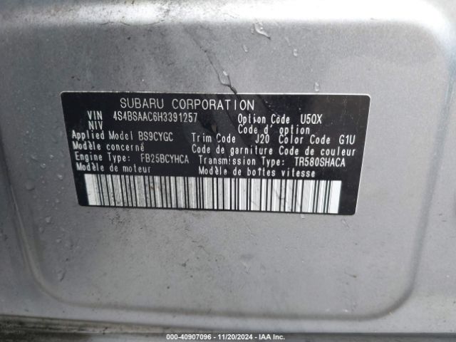 4S4BSAAC6H3391257 Subaru Outback 2.5i