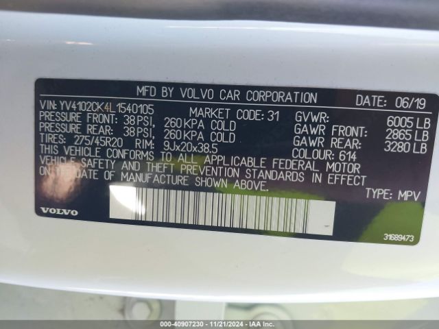 YV4102CK4L1540105 Volvo Xc90 T5 Momentum 7 Passenger