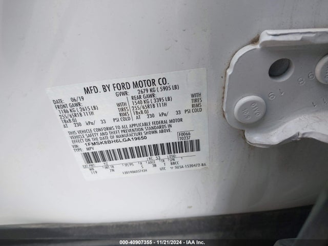 Ford 2020 2020 1FMSK8BH6LGA19650 Image 9