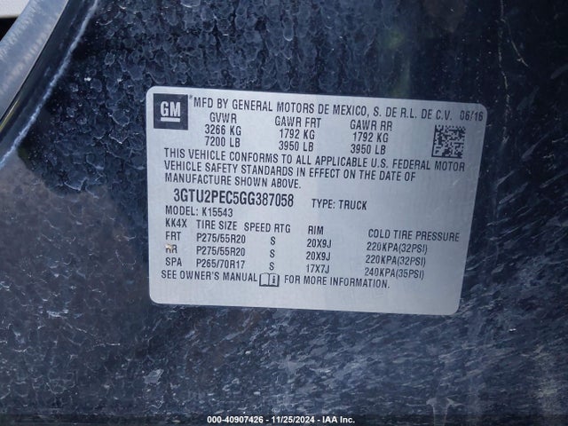 3GTU2PEC5GG387058 GMC Sierra 1500 Denali