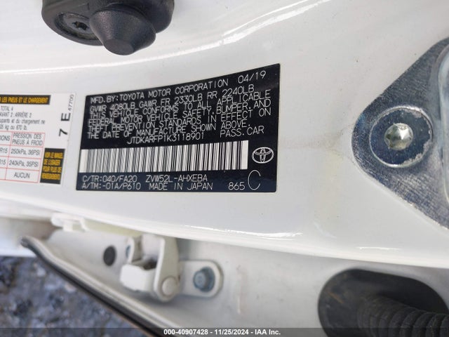 Toyota Prius Prime Plus 2019 JTDKARFP1K3118901 Image 9