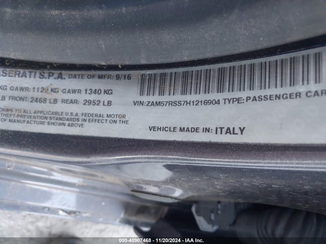 ZAM57RSS7H1216904 Maserati GHIBLI S
