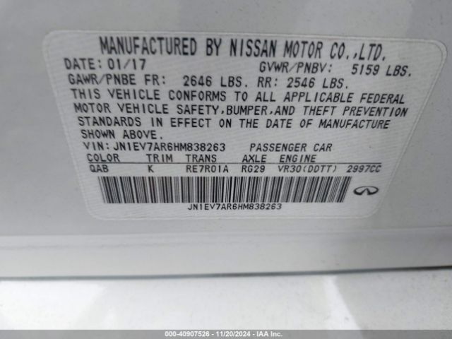 JN1EV7AR6HM838263 Infiniti Q50 3.0t Signature Edition