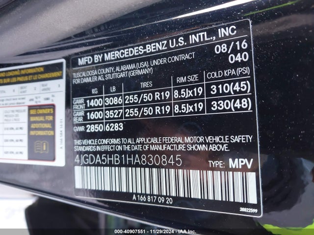 4JGDA5HB1HA830845 Mercedes-Benz Gle 350 4matic