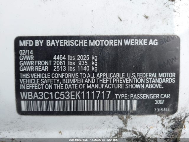 WBA3C1C53EK111717 BMW 328I