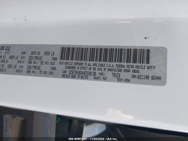RAM Promaster 1500 136 Wb 2017 3C6TRVBG4HE530136 Image 9