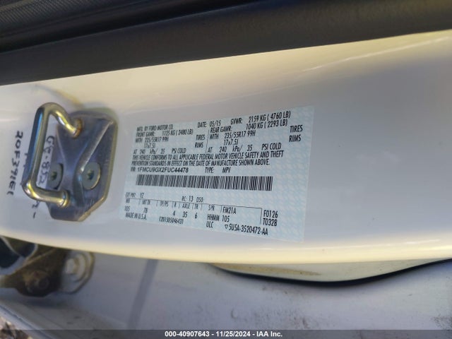 Ford ESCAPE SE 2015 1FMCU9GX2FUC44478 Image 9