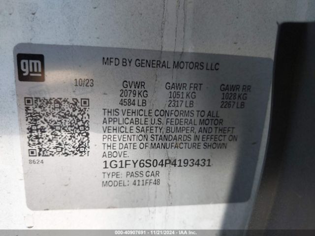1G1FY6S04P4193431 Chevrolet Bolt Euv Fwd Lt