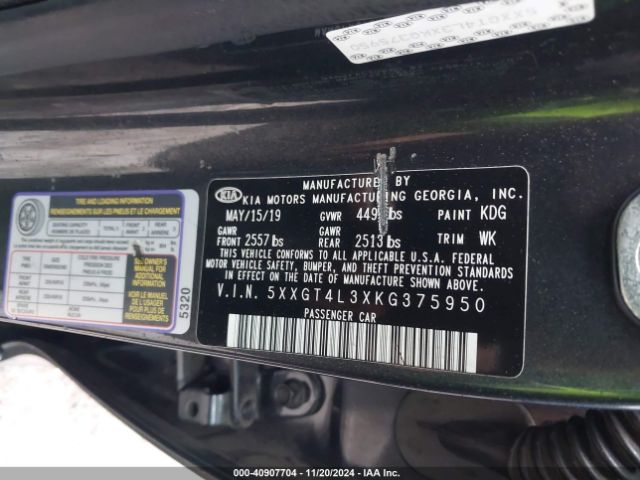 5XXGT4L3XKG375950 KIA Optima S