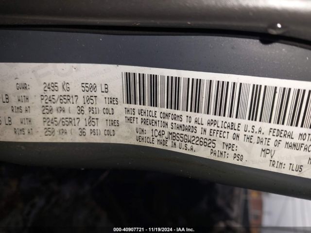 1C4PJMBS5GW226625 Jeep Cherokee