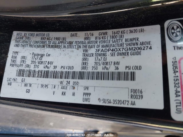 Ford FIESTA ST 2016 3FADP4GX7GM206274 Image 8
