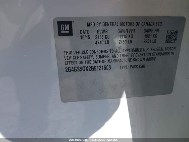 2G4GS5GX2G9121603 Buick Regal Turbo Premium Ii