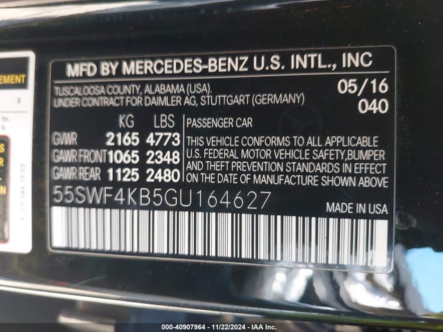 55SWF4KB5GU164627 Mercedes-Benz C 300 4matic/luxury 4matic/sport 4matic