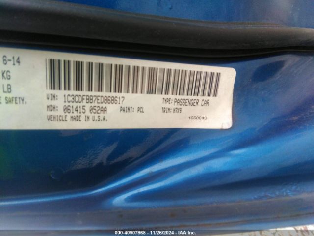 1C3CDFBB7ED868617 Dodge DART SXT
