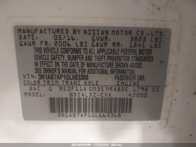 Nissan SENTRA SV 2016 3N1AB7AP1GL663368 Image 9