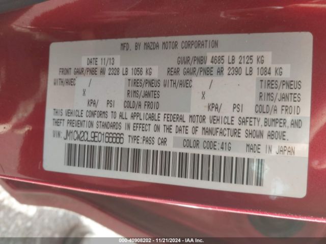 JM1CW2CL9E0166666 Mazda Mazda5 Touring
