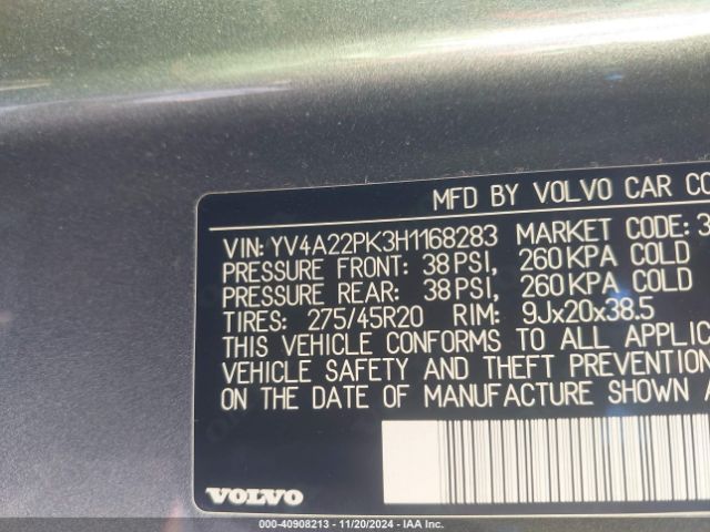 YV4A22PK3H1168283 Volvo Xc90 T6 Momentum