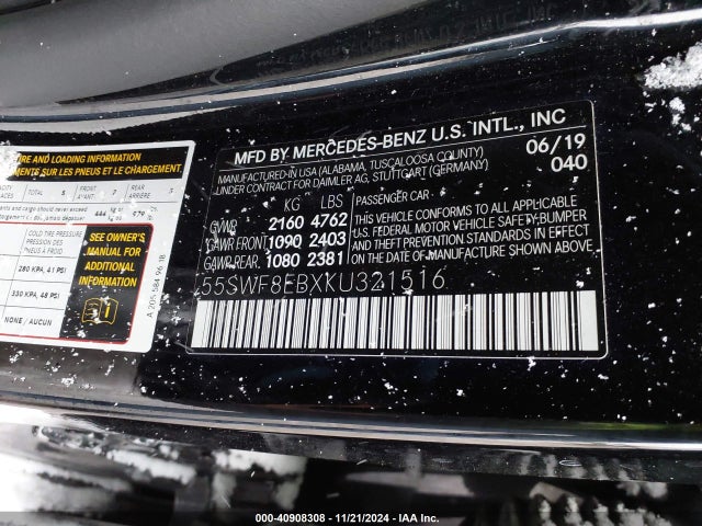55SWF8EBXKU321516 Mercedes-Benz C 300 4matic