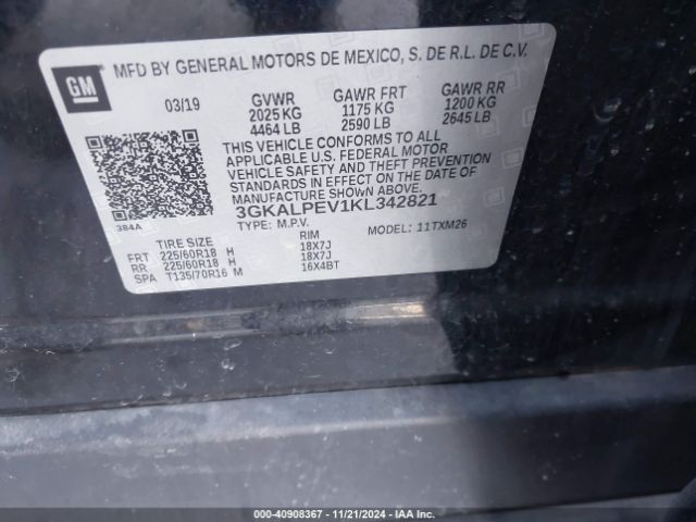 3GKALPEV1KL342821 GMC Terrain Slt