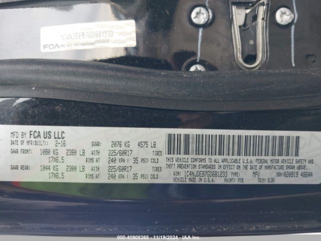 1C4NJDEB7GD681233 Jeep Compass High Altitude Edition