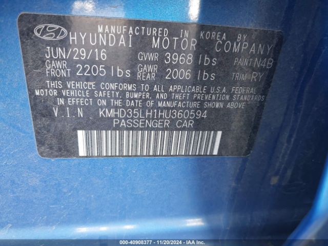 KMHD35LH1HU360594 Hyundai ELANTRA GT
