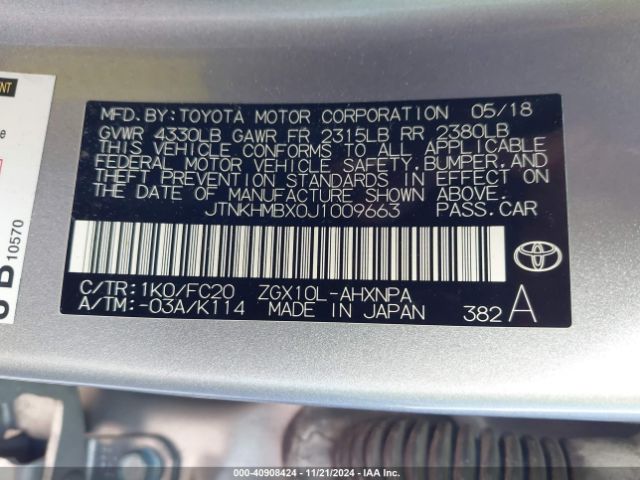 JTNKHMBX0J1009663 Toyota C-HR XLE