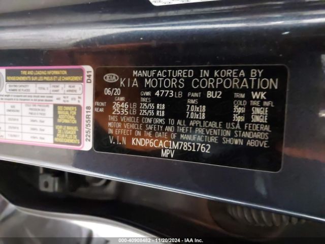 KNDP6CAC1M7851762 KIA SPORTAGE S