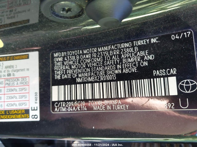 NMTKHMBX2JR010013 Toyota C-HR XLE