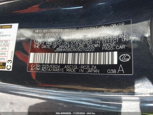 JTHHA5BCXK5010222 Lexus Rc 300 F Sport