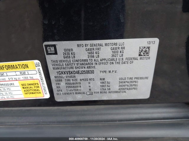 1GKKVSKD4EJ250630 GMC Acadia Slt-2