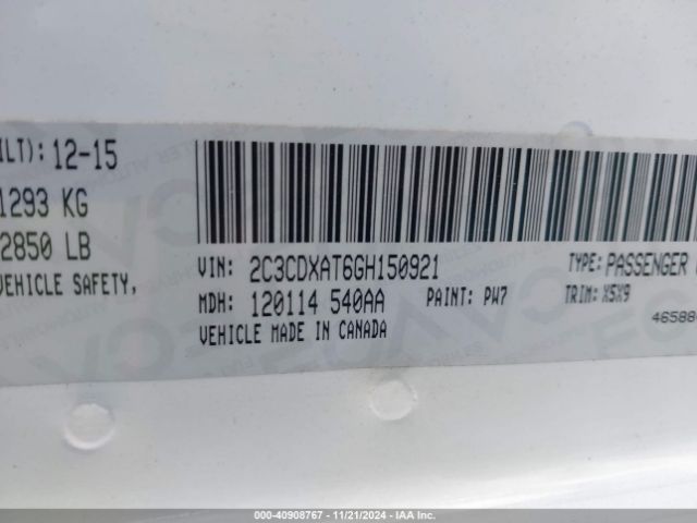 2C3CDXAT6GH150921 Dodge Charger Police