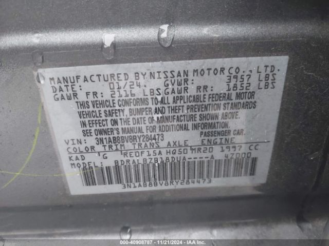 3N1AB8BV8RY284473 Nissan Sentra S Xtronic Cvt