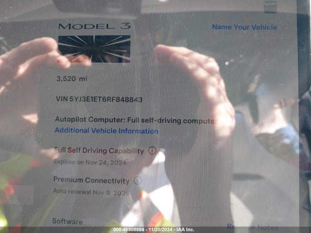 2024 TESLA MODEL 3 5YJ3E1ET6RF848843 Photo 8