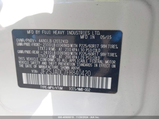 JF2SJADC7FH840420 Subaru Forester 2.5i Premium