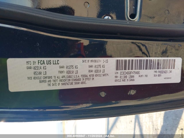 40908847 :رقم المزاد ، 2C3CDXBG8FH754681 vin ، 2015 Dodge Charger Se مزاد بيع