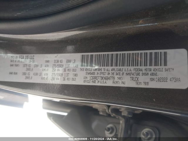 1C6RREFT9KN684779 RAM 1500 Big Horn/lone Star  4x2 5'7 Box