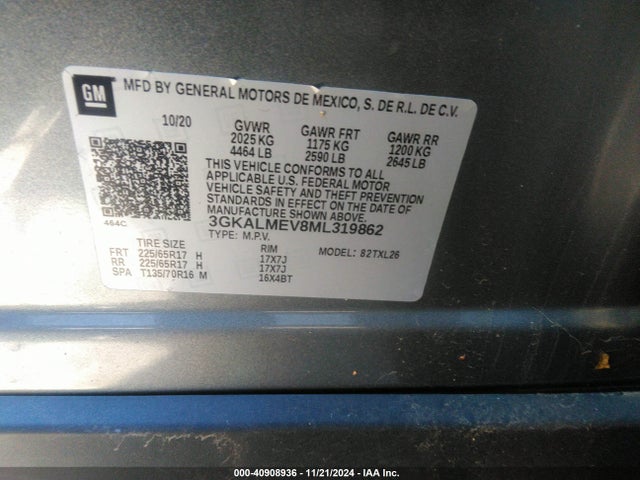 3GKALMEV8ML319862 GMC Terrain Fwd Sle