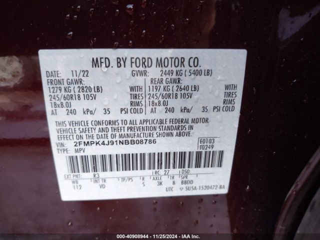 2022 FORD EDGE 2FMPK4J91NBB08786 Photo 8