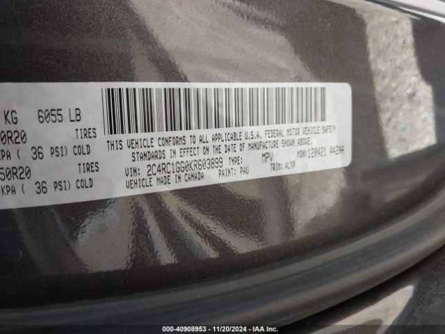 2C4RC1GG0KR603899 Chrysler Pacifica Limited