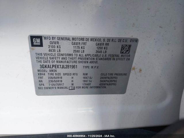 3GKALPEX7JL281961 GMC Terrain Slt