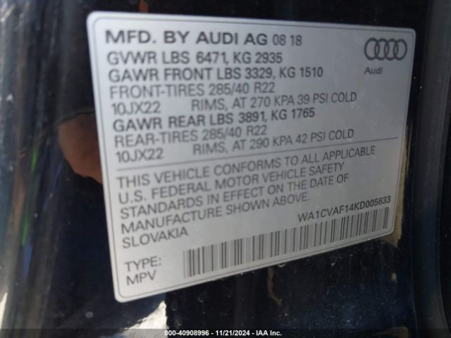 WA1CVAF14KD005633 Audi Q8 55 Premium