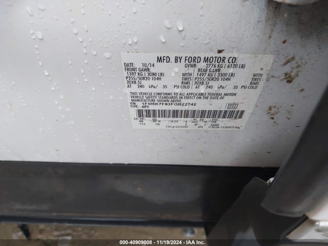 1FM5K7F83FGB22742 Ford Explorer Limited
