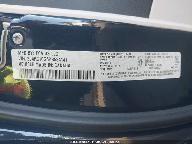 2C4RC1CG6PR534147 Chrysler Voyager Lx