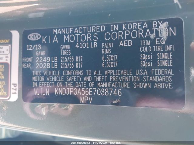 KNDJP3A56E7038746 KIA SOUL +