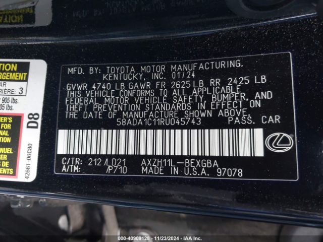58ADA1C11RU045743 Lexus ES 300H