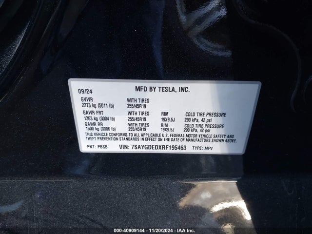 2024 TESLA MODEL Y 7SAYGDEDXRF195463 Photo 8